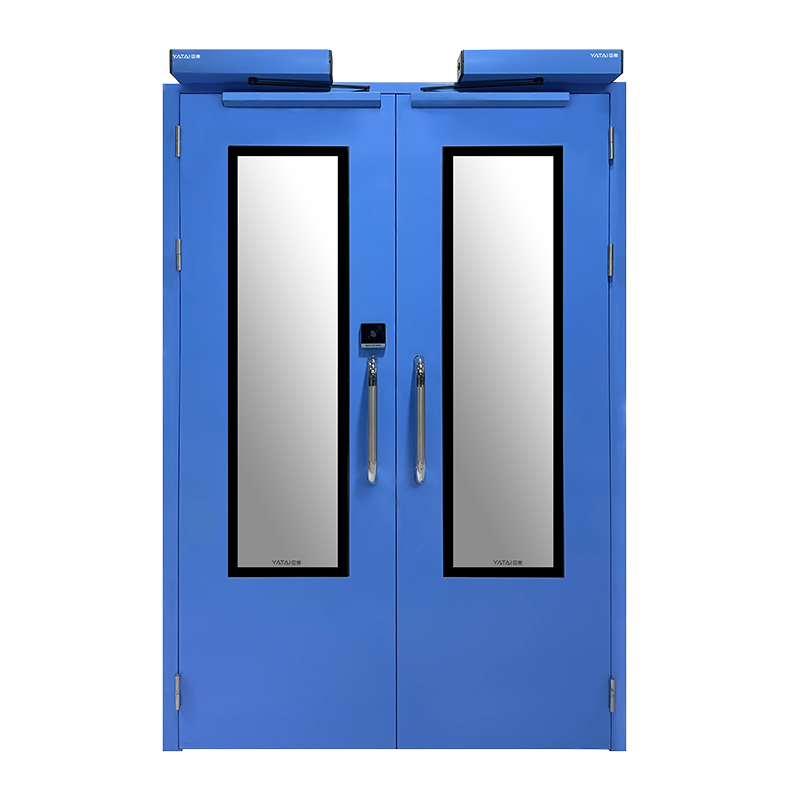 Automatisk slagdörr i stål